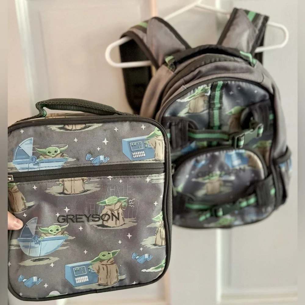 PBK Mackenzie The Mandalorian Grogu Glow-in-the-Dark Backpack/lunchbox ‘GREYSON’